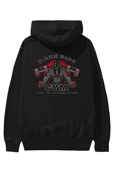 Ankhises Darth Vader GYM - Hanorac negru oversize cu glugă pentru bărbați și femei