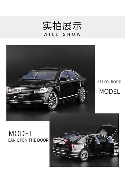 CarStore سيارة باسات معدنية مرخصة من شركة فولكس فاجن، باللون الأزرق الداكن مع فتحة سقف
