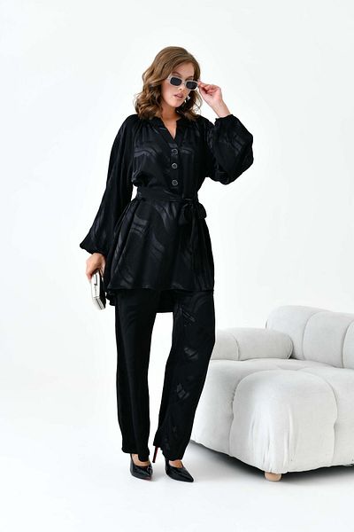FTZ WOMEN Μαύρο Ζακάρ Γυναικείο Σετ - 30877