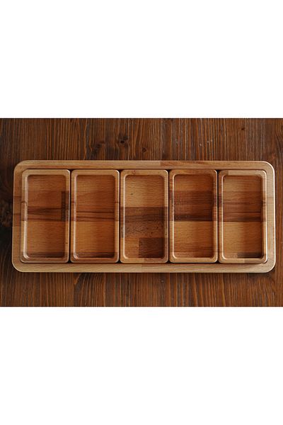 wood totally Five-Piece Self-Tray Wooden Snack Bowl Presentation