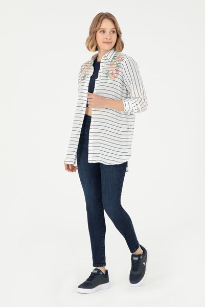 U.S. Polo Assn. Women's Navy Blue Long Sleeve Shirt 50289485 -Vr033