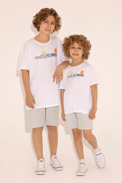 U.S. Polo Assn. Pantaloni scurți țesuți albastru deschis pentru băiat 50289495 -VR003