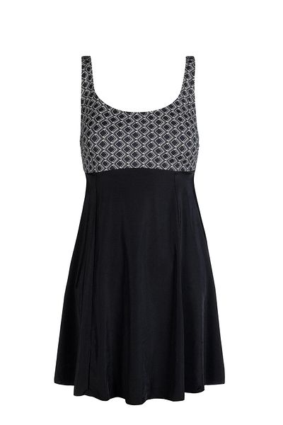 Endeep Women's Square Patterned Dress Skirted Swimsuit