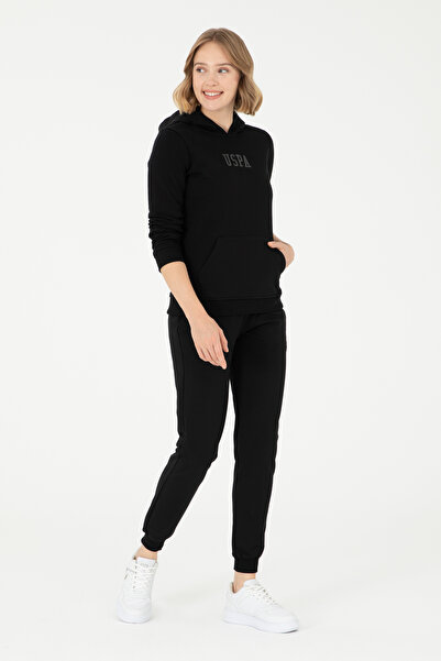 U.S. Polo Assn. Γυναικείο Μαύρο Φούτερ Basic με κουκούλα 50289536-VR046