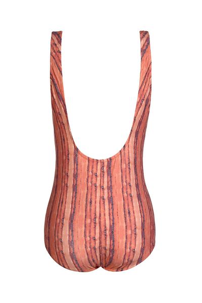 Endeep Beria Women's Large Size Cup Brown Patterned Swimsuit