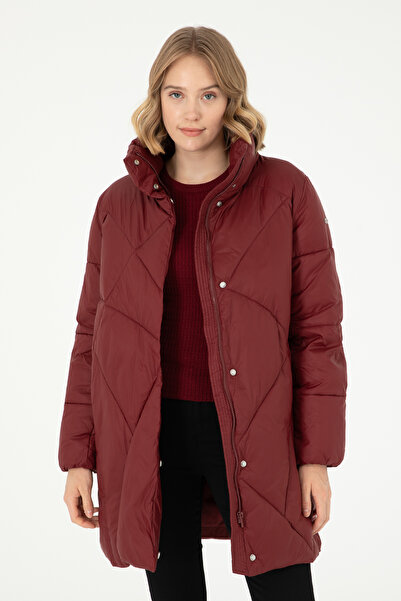 U.S. Polo Assn. Kadın Bordo Kaban 50289560-VR014