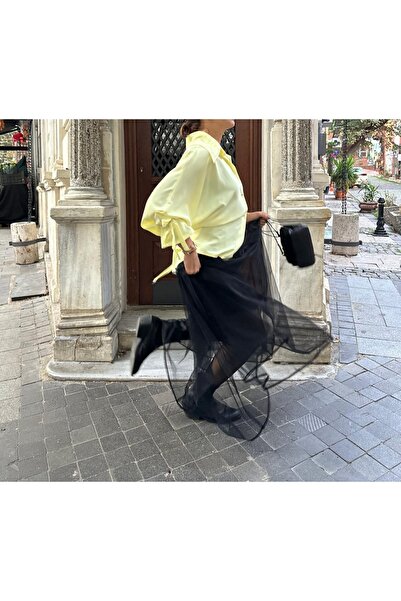 Pastelist. Kimono truvakar bağcıklı kol detaylı ipeksi gömlek