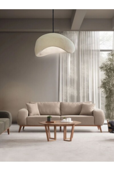 RSCOLLECTIONS Modern Tasarım 2'Li Beton Avize Beyaz
