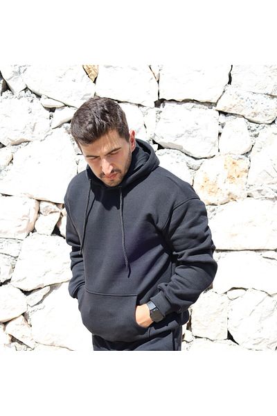 BEG COLLECTİON Three Thread Unisex Hooded Oversize Sweatshirt