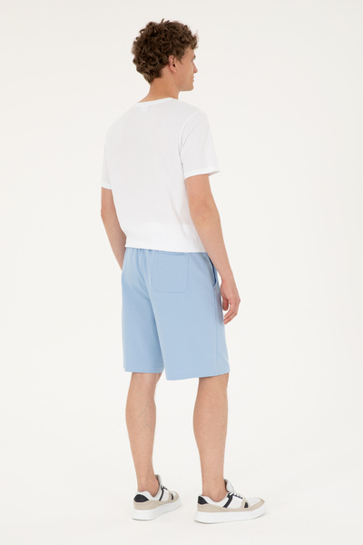 U.S. Polo Assn. Ανδρικό γαλάζιο πλεκτό σορτς 50289285 -VR003