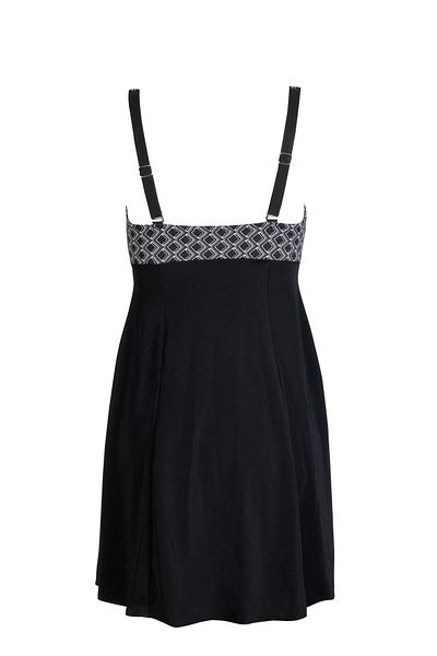 Endeep Women's Square Patterned Dress Skirted Swimsuit