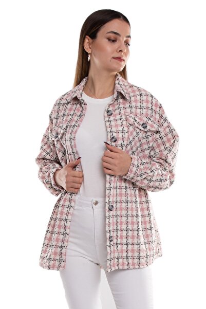 Patiskha 4180 Kareli Kazayağı Çift Cepli Pamuklu Kadın Gömlek