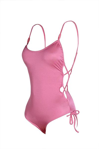 Endeep Women's Swimsuit with Pink Tunnel Accessories - Thin Straps