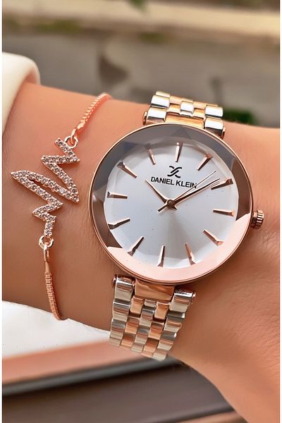 Daniel Klein Brand Special Collection Crystal Glass Wrist Watch-With Bracelet Gift