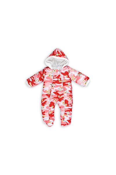 MAİBELLA Astronaut Jumpsuit for Winter Baby Girl and Boy - Butterfly Floral Print, Hooded Without Shoes and Zipper