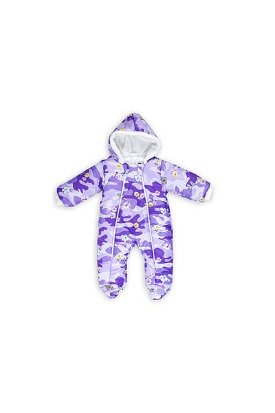 MAİBELLA Astronaut Jumpsuit for Winter Baby Girl and Boy - Butterfly Floral Print, Hooded Without Shoes and Zipper