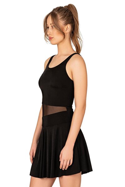 Endeep Women's Tulle Detailed Dress Skirted Swimsuit