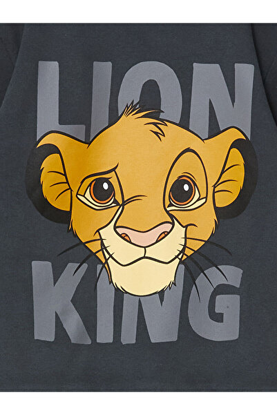 LC Waikiki Lcwk Boys' Sweatshirt and Sweatpants Set - Crew Neck, Long Sleeve, Lion King Print, Set of 2