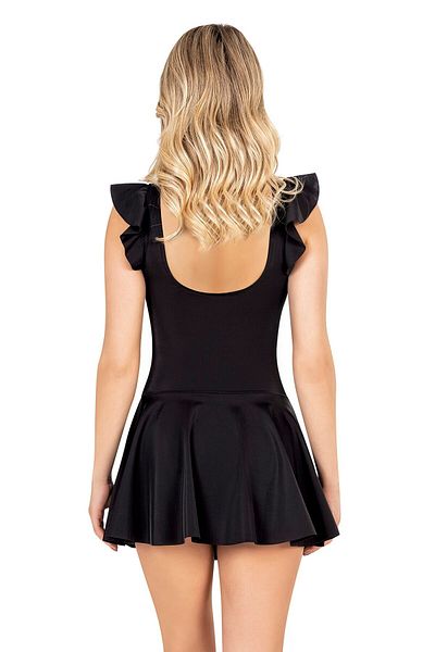 Endeep Women's Black Swimsuit with Ruffle Detailed Skirt