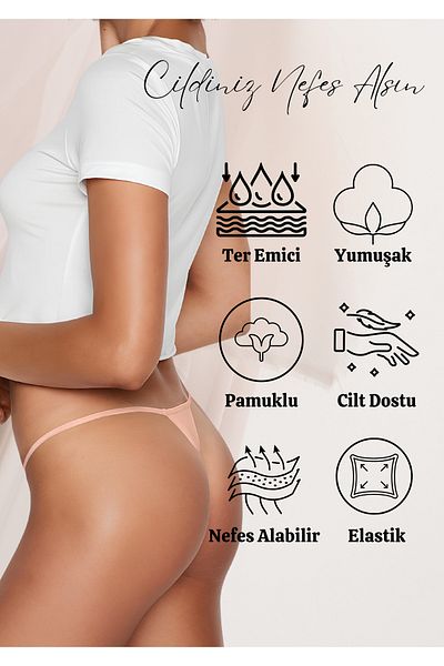 red iç giyim K Cloud Rope Strap Thong Panties (String) Pack of 10