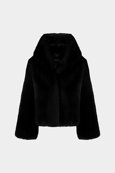 Açelya Okcu Premium Neptun Hooded Faux Fur Women's Coat