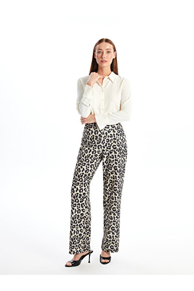 LC Waikiki Lcw Beli Lastikli Leopar Desenli Kadın Pantolon