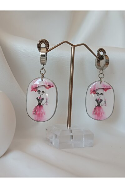 La fee aksesuar Polymer Clay Earrings with Steel Needle for Halloween and Hal...