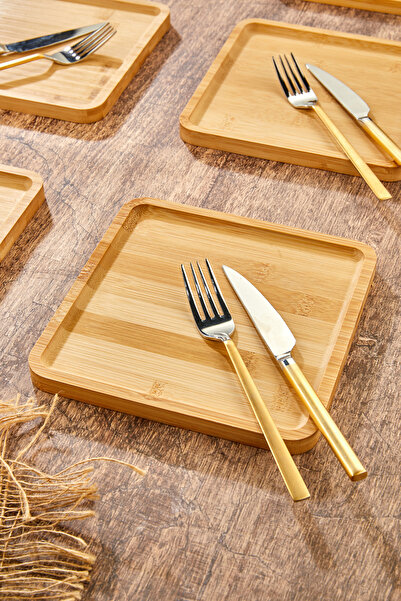 EMBazaar Bamboo 6-Piece Cake, Breakfast Presentation Plate