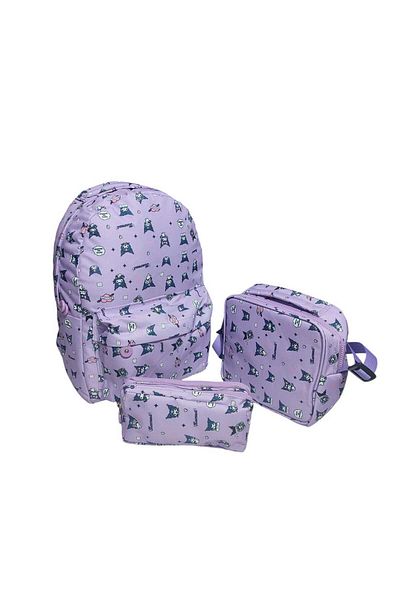 SANRIO Kuromi, Cinnamoroll, Mymelody 3-Piece Bag Set, Backpack, Lunch Bag, Pen Holder