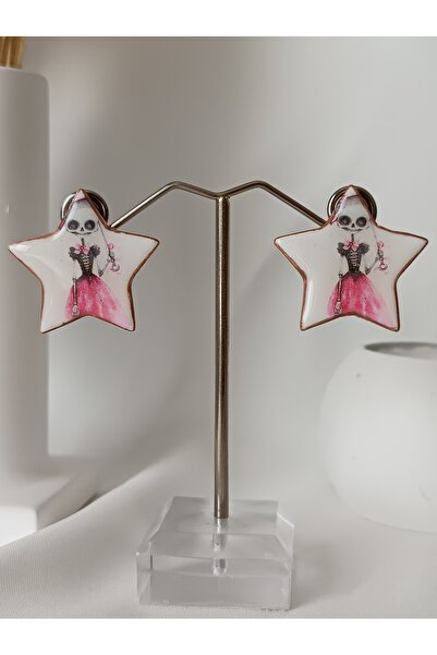 La fee aksesuar أقراط من طين البوليمر مع إبرة فولاذية لحفلات الهالوين والهالو...