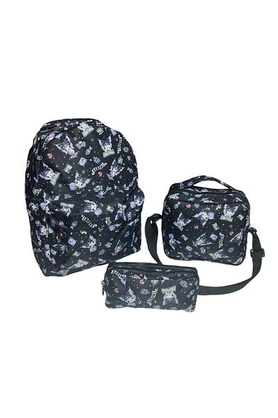 SANRIO Kuromi, Cinnamoroll, Mymelody 3-Piece Bag Set, Backpack, Lunch Bag, Pen Holder
