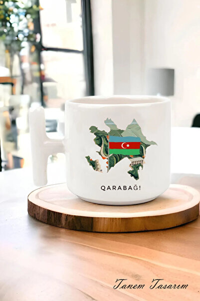 Tanem Tasarım Azerbaycan Tasarımlı Baskılı T Kupa Bardak , Azeri, Bakü, Qarab...