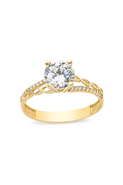 Bilezikci Sonsuzluklu 14 Ayar Tektaş Altın Yüzük