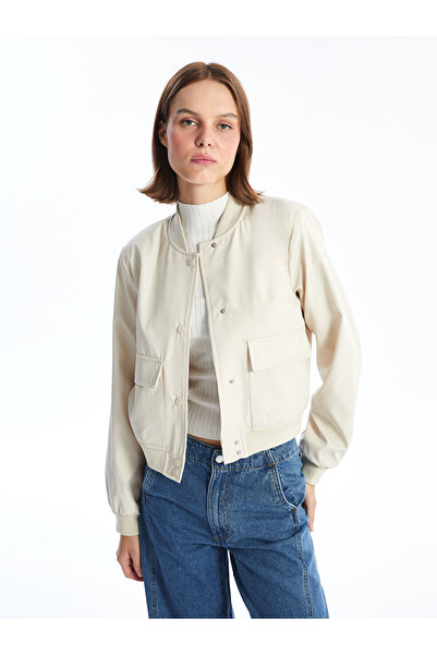 LC Waikiki LCW VisionBej Düz Uzun Kollu Kadın Kolej Ceket