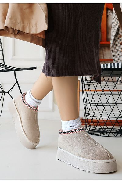 melonika Μποτάκια Foyk Beige Suede