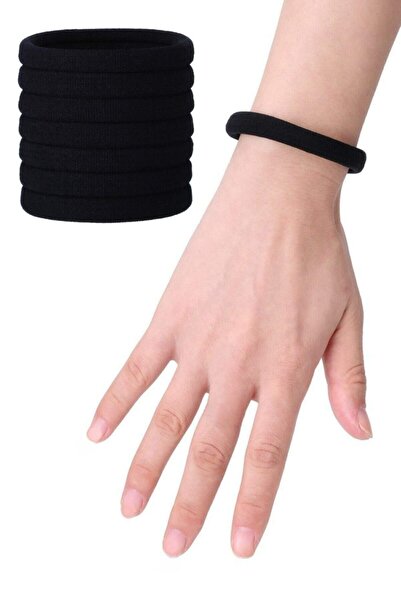 MutluBiDünya Kadın 10'lu Siyah Ultra Esnek Bilek Lastik Toka