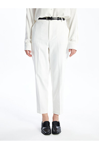 LC Waikiki Comfortable Fit Women's Trousers with Waist Belt