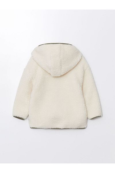 LC Waikiki Lcw Kids Beige Hooded Plush Boy's Zippered Sweatshirt