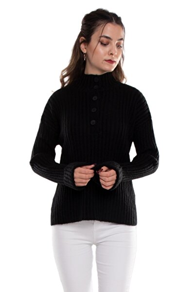 Sementa 32328 Yarım Balıkçı Yaka Düğmeli Kadın Kazak