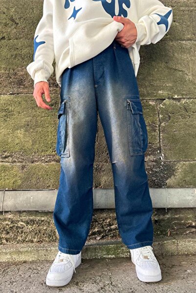 HAFKAGİYİM eskitme Vintage Eskitme GD Cropped Baggy Pantolon