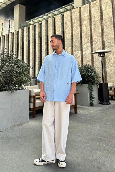 HAFKAGİYİM MAVİ Морський кінь Вишивка Деталь BS Oversize Сорочка