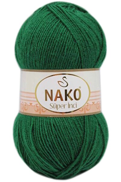 NAKO حبل محبوك يدويًا من Super Pearl 100 جرام أخضر 10026