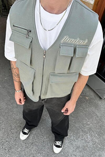 HAFKAGİYİM Khaki Full Pocket Technical Dad Vest