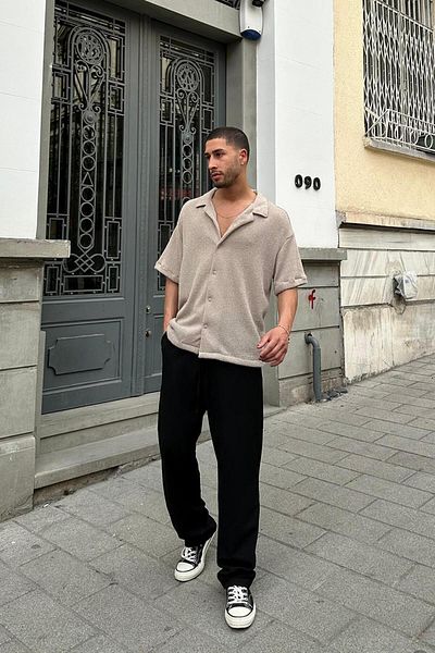 HAFKAGİYİM Πουκάμισο με υφή STONE 04 EE Oversize
