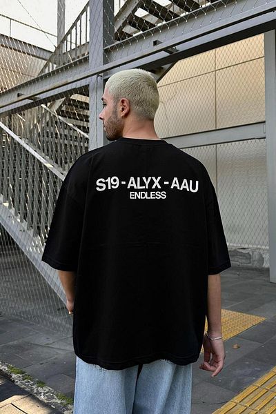 HAFKAGİYİM ΜΑΥΡΟ Μπλουζάκι Endless OUTPLENTY PREMIUM Oversize