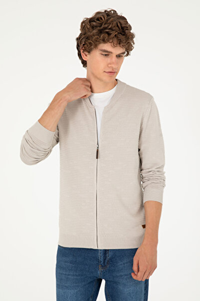 U.S. Polo Assn. Erkek Taş Melanj Triko Hırka 50292875-VR225