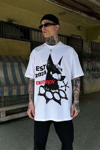 HAFKAGİYİM ΛΕΥΚΟ Est23 Oversize T-Shirt