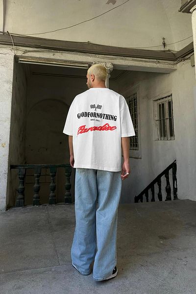 HAFKAGİYİM ΛΕΥΚΟ Μπλουζάκι Goodfornothing OUTPLENTY PREMIUM Oversize