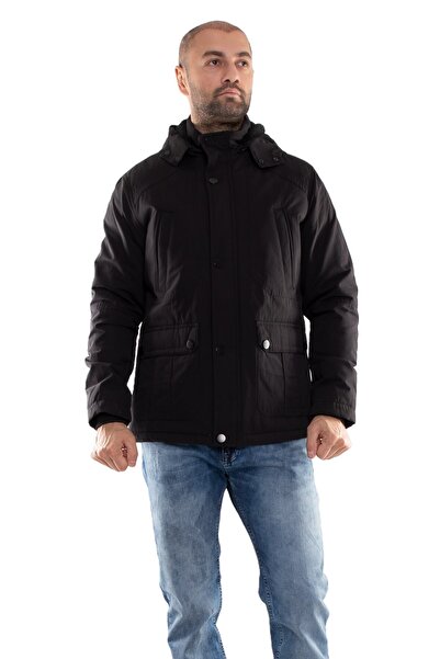 BIGAZZI 99391-242 Regularfit Içi Kürklü Kapşonlu Erkek Kaban