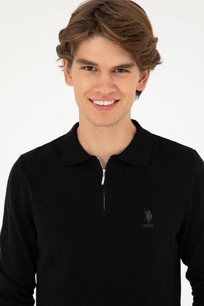 U.S. Polo Assn. Мъжки черен пуловер 50292864-VR046